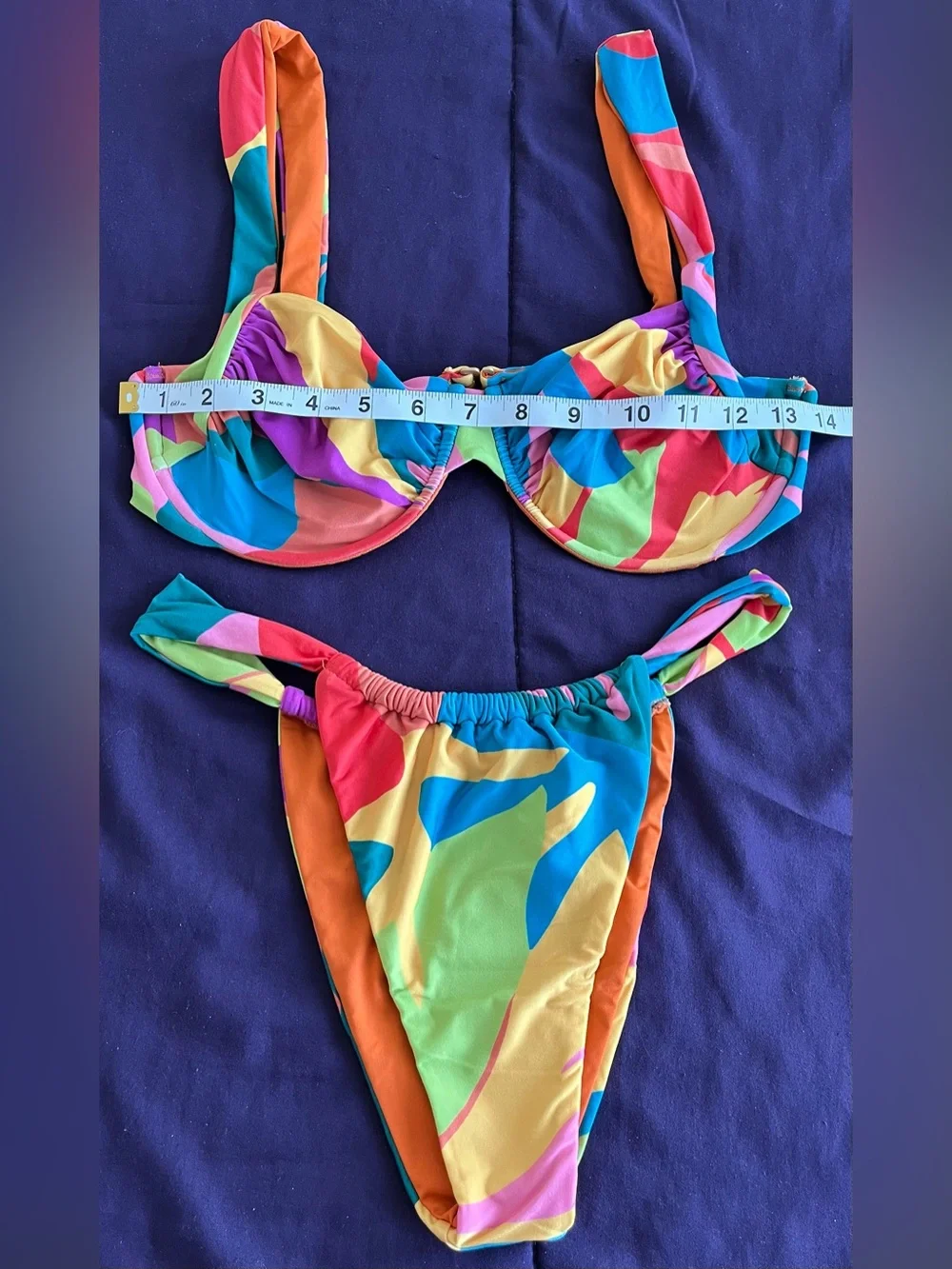 L*Space Bikini Set Copacabana Stella Top & Jayce Bottom Large Boho Resortwear